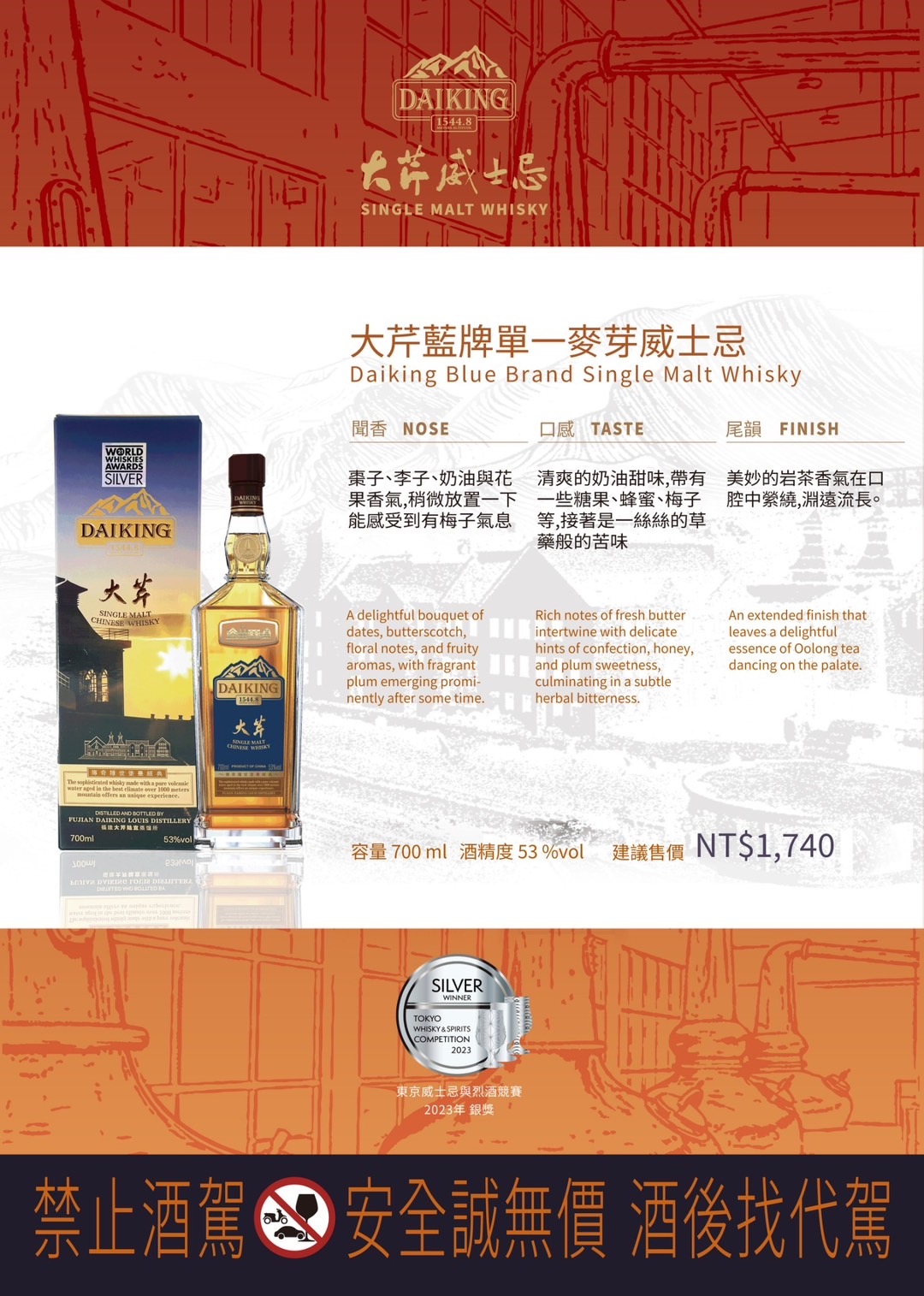 大芹藍牌單一麥芽威士忌